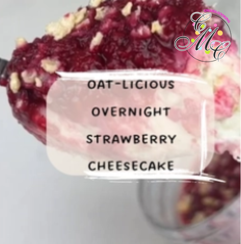 Oat-licious Overnight Strawberry Cheesecake